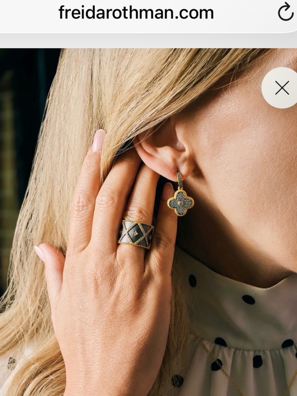 Frieda Rothman Brooklyn Mosaic Clover Pave Drop Earrings NWOT - Picture 6 of 6